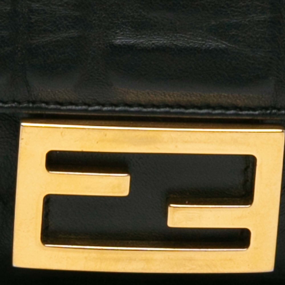Pre-Loved Fendi Mini Zucca Embossed Leather Baguette Satchel - Picture 7 of 10